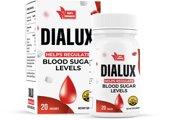 Envase de Dialux, suplemento en cápsulas
