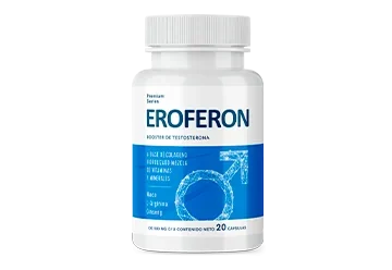 Frasco de Eroferon, fórmula con maca andina, L-glicina y ginseng