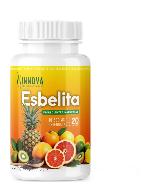 Frasco de Esbelita, fórmula vegetal con mango africano, vinagre de manzana y linaza