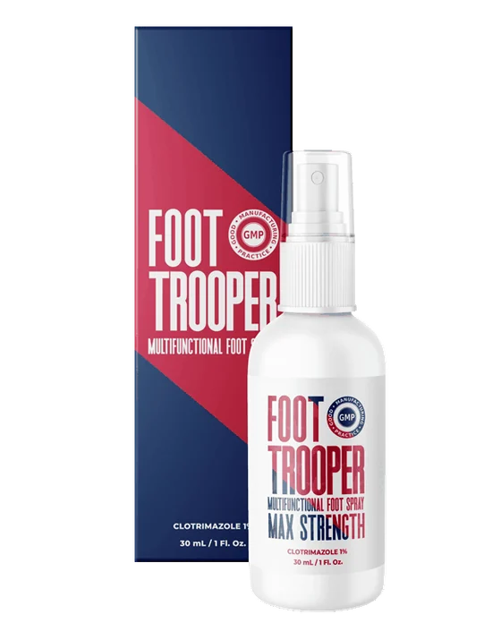 Frasco de Foot Trooper, espray con clotrimazol al 1% para pies