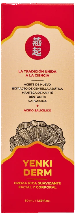 Caja de Yenki Derm, crema con ácido salicílico, manteca de karité y centella asiática